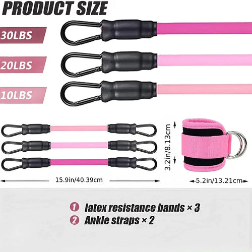 Resistance Bands with Ankle Straps Cuff with Cable for Attachment Booty Butt Thigh Leg Pulley Strap Lifting Fitness Exercise