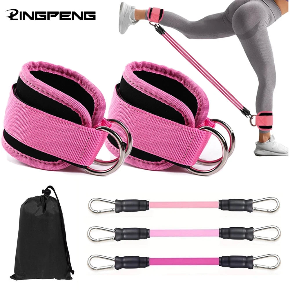 Resistance Bands with Ankle Straps Cuff with Cable for Attachment Booty Butt Thigh Leg Pulley Strap Lifting Fitness Exercise